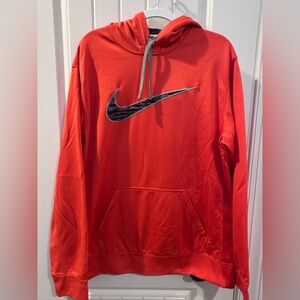 Nike Men's Bold Orange Hoodie with Gray Accents